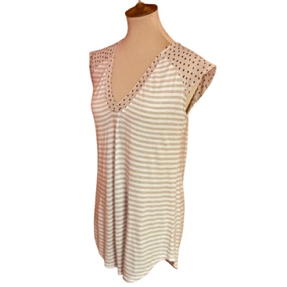 Anthropologie little yellow button striped top - Picture 1 of 8